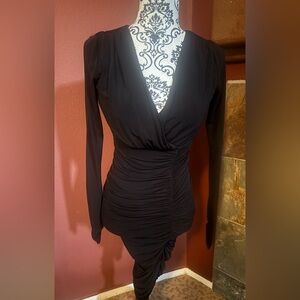 BCBG MAXAZRIA Stylish Black Long Sleeve Dress